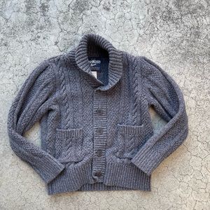 OshKosh B’gosh Boys Charcoal Gray Cable Knit Button Down Cardigan Sweater sz 6